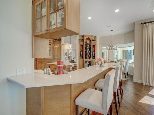 Chandelier, Dining room, Interior, Pendant Lights, Recessed Lighting, Wood Texture Flooring