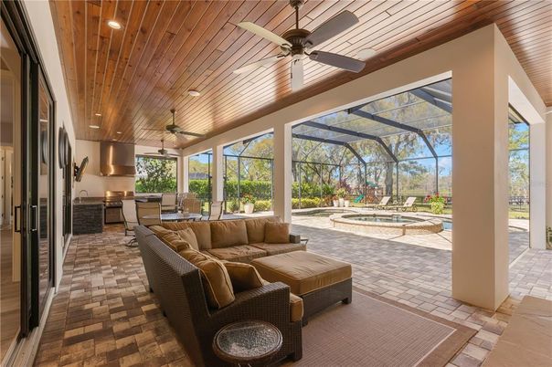 Dining room, Glass Ceilings, Interior, Living room, Pool, Recessed Lighting, Sun Room, Wooden Ceilings