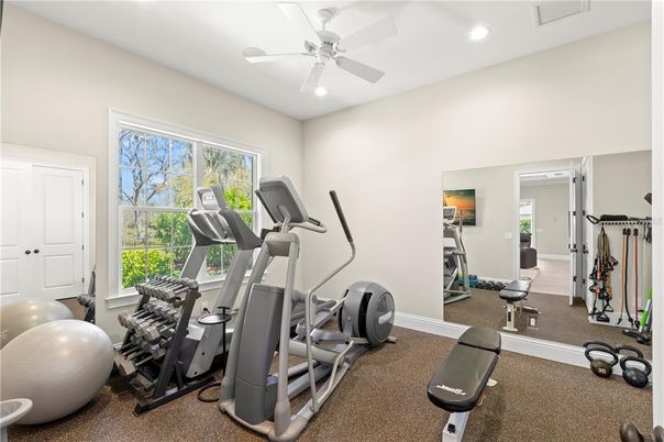 Fitness Equipment, Gym, Interior, Recessed Lighting