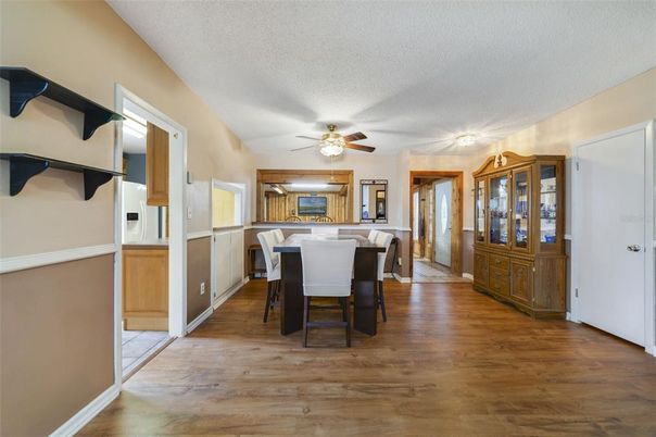 Dining room, Interior, Wood Texture Flooring
