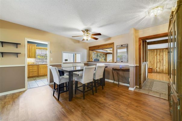 Dining room, Interior, Wood Texture Flooring