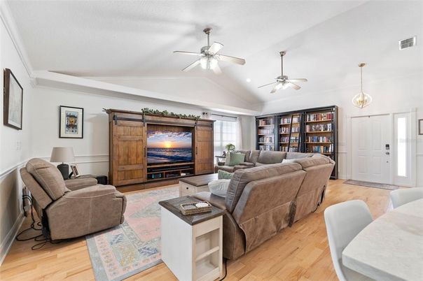 Interior, Living room, Pendant Lights, Wood Texture Flooring