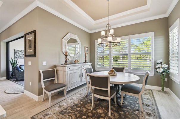 Chandelier, Dining room, Interior, Wood Texture Flooring