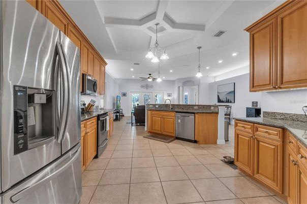 Interior, Kitchen, Pendant Lights, Recessed Lighting, Stainless Steel Appliances