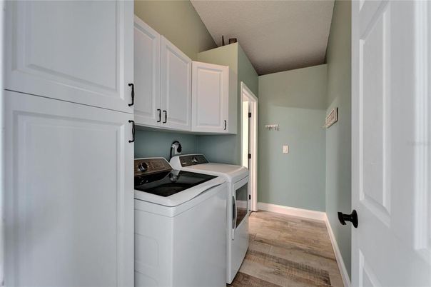 Interior, Washer, Wood Texture Flooring