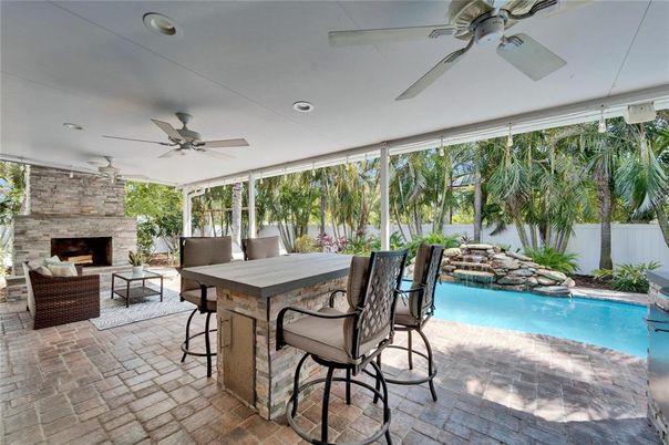 Exterior, Fireplace, Interior, Pool, Recessed Lighting