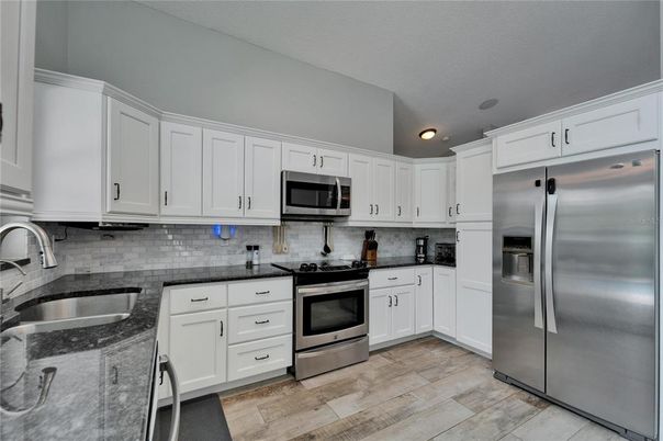 Interior, Kitchen, Stainless Steel Appliances, Wood Texture Flooring