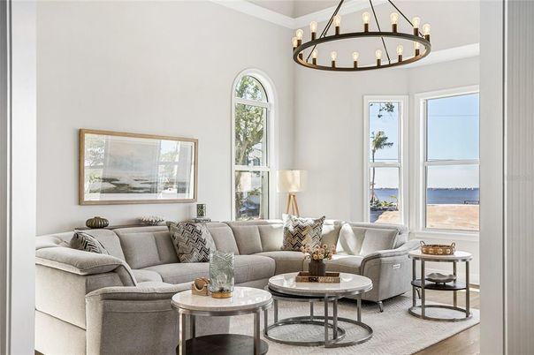 Chandelier, Interior, Living room, Wood Texture Flooring