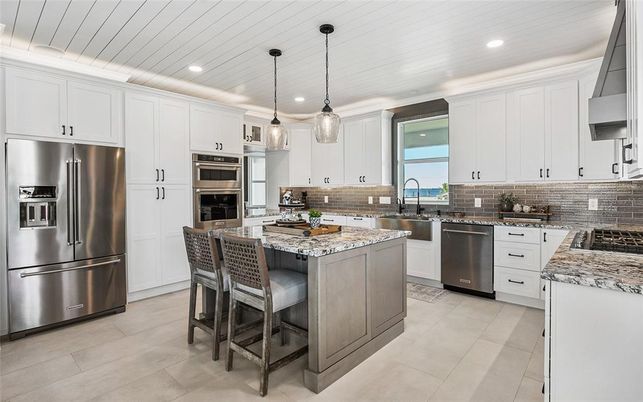 Interior, Kitchen, Pendant Lights, Recessed Lighting, Stainless Steel Appliances