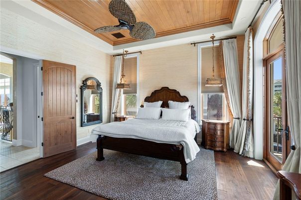 Bedroom, Interior, Wooden Ceilings, Wood Texture Flooring