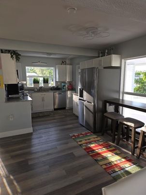 Interior, Kitchen, Stainless Steel Appliances, Wood Texture Flooring