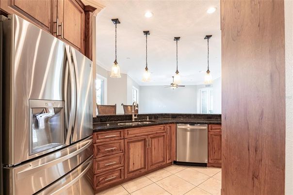 Interior, Kitchen, Pendant Lights, Recessed Lighting, Stainless Steel Appliances