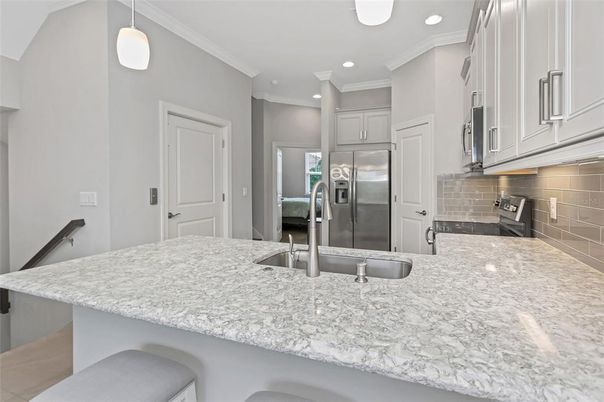 Interior, Kitchen, Pendant Lights, Recessed Lighting, Stainless Steel Appliances