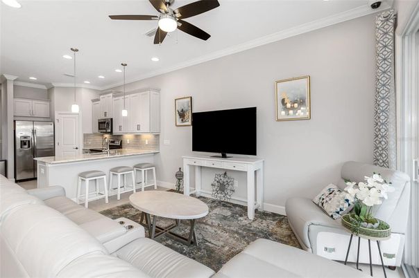 Interior, Kitchen, Living room, Pendant Lights, Recessed Lighting, Stainless Steel Appliances