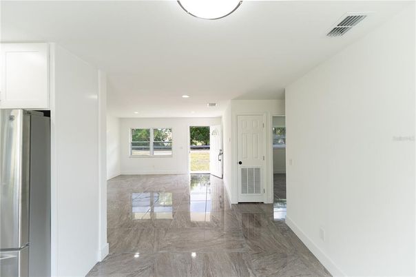 Empty room, Interior, Kitchen, Marble, Recessed Lighting