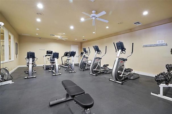 Fitness Equipment, Gym, Interior, Recessed Lighting