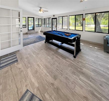 Billiard Table, Game Room, Interior, Wood Texture Flooring