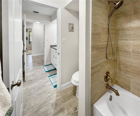 Bathroom, Interior, Wood Texture Flooring