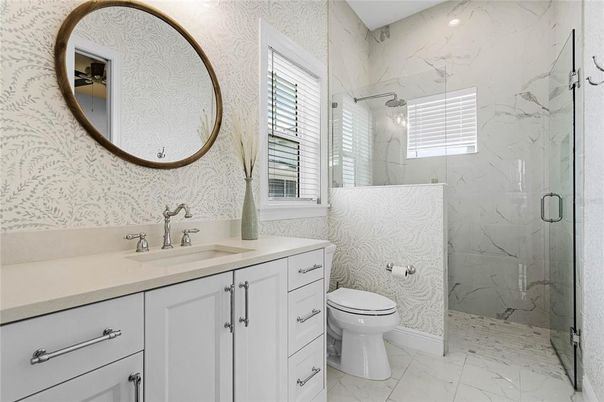 Bathroom, Glass Shower, Interior, Marble, Marble Walls
