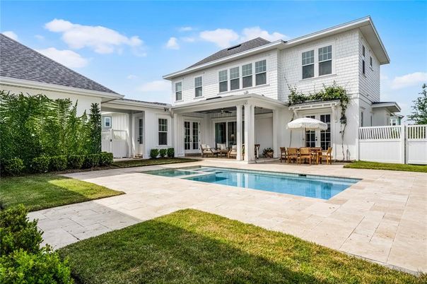 Exterior, Pool, Solar Panels