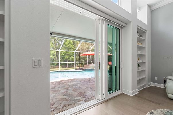 Glass Ceilings, Interior, Pool, Sun Room, Wood Texture Flooring