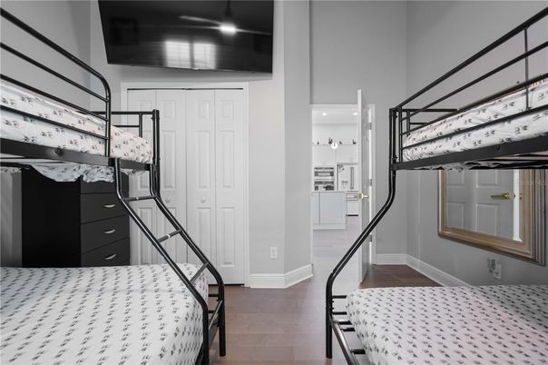 Bedroom, Interior, Kitchen, Recessed Lighting, Wood Texture Flooring