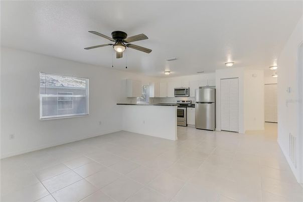 Empty room, Interior, Kitchen, Stainless Steel Appliances