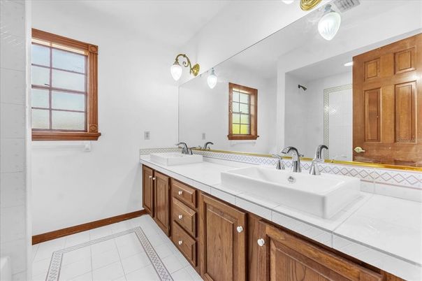 Bathroom, Dual Sink Vanities, Interior, Tile Countertops