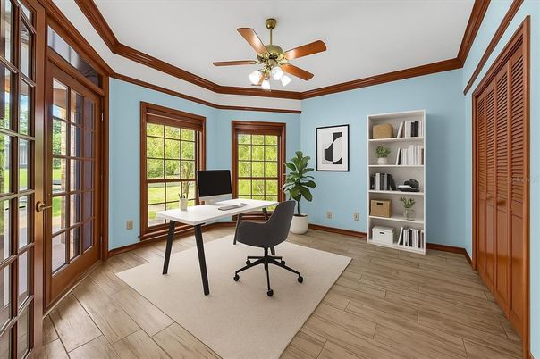Home Office, Interior, Wood Texture Flooring