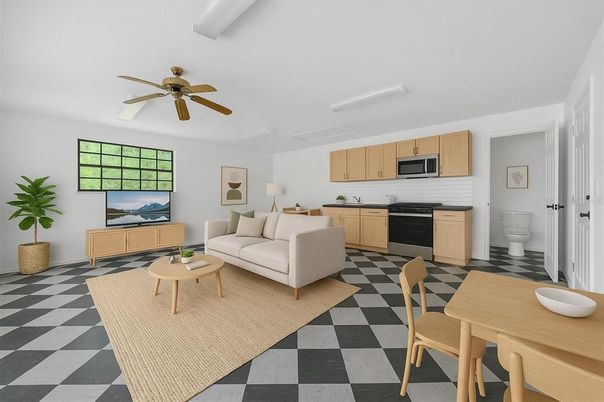 Dining room, Interior, Kitchen, Living room
