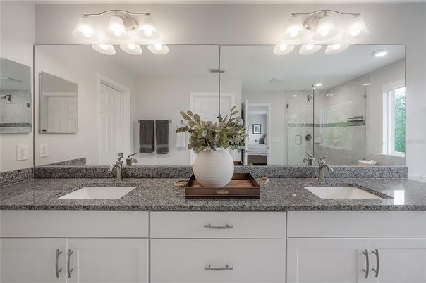 Bathroom, Dual Sink Vanities, Glass Shower, Interior