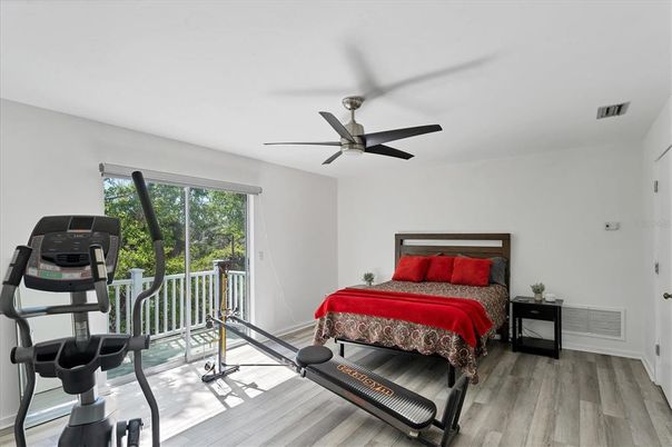 Bedroom, Fitness Equipment, Interior, Wood Texture Flooring