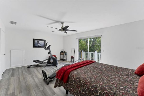 Bedroom, Fitness Equipment, Interior, Wood Texture Flooring
