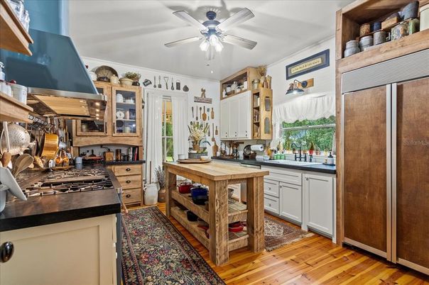 Interior, Kitchen, Wood Texture Flooring