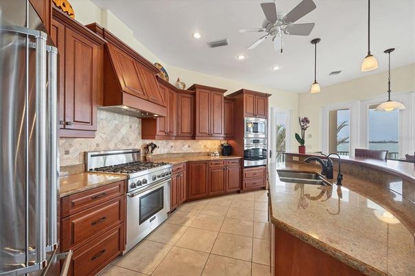 Interior, Kitchen, Pendant Lights, Recessed Lighting, Stainless Steel Appliances
