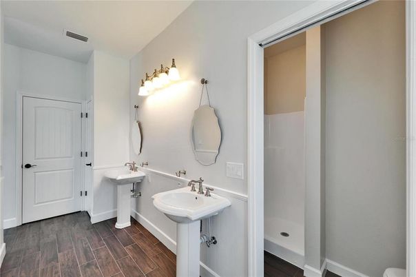 Bathroom, Interior, Wood Texture Flooring