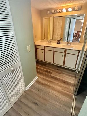 Bathroom, Dual Sink Vanities, Interior, Wood Texture Flooring