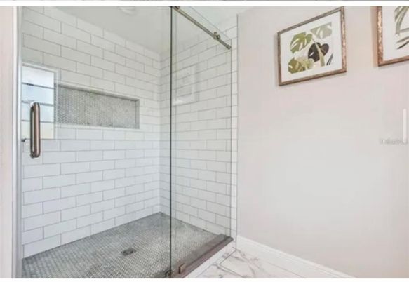 Bathroom, Glass Shower, Interior, Marble