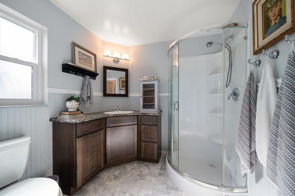 Bathroom, Glass Shower, Interior, Marble