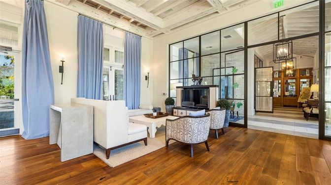 Interior, Living room, Pendant Lights, Wood Texture Flooring