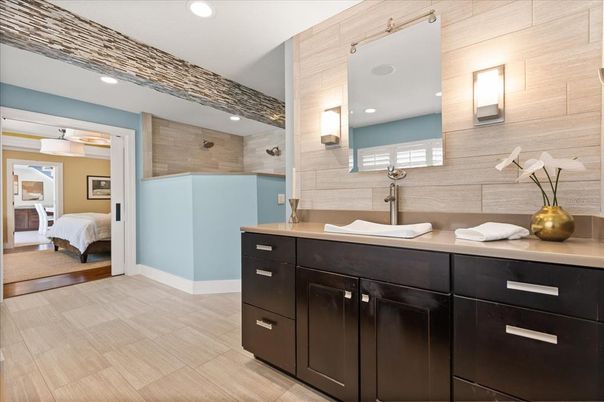 Bathroom, Bedroom, Interior, Recessed Lighting, Wood Texture Flooring
