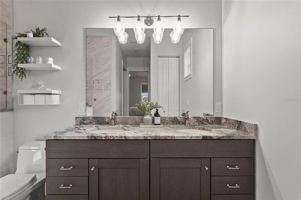 Bathroom, Dual Sink Vanities, Interior, Marble Walls