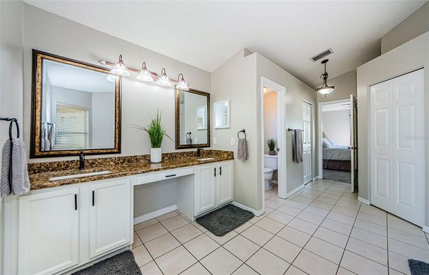 Bathroom, Bedroom, Dual Sink Vanities, Interior, Pendant Lights