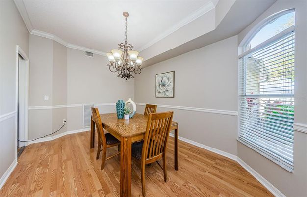 Chandelier, Dining room, Interior, Wood Texture Flooring