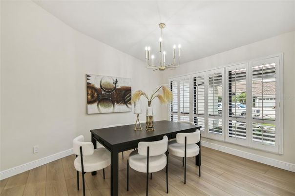 Chandelier, Dining room, Interior, Pendant Lights, Wood Texture Flooring