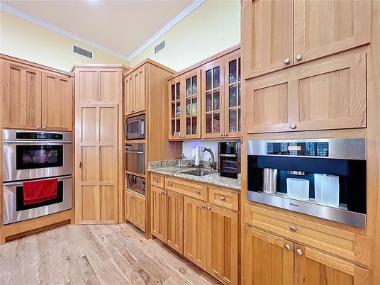 Interior, Kitchen, Stainless Steel Appliances, Wood Texture Flooring
