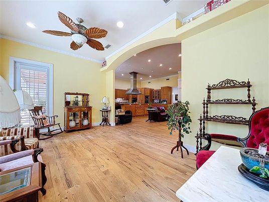 Interior, Kitchen, Recessed Lighting, Wood Texture Flooring