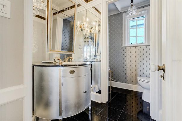 Bathroom, Chandelier, Interior
