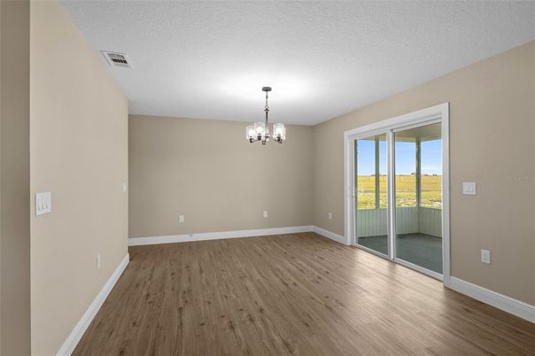 Chandelier, Empty room, Interior, Wood Texture Flooring