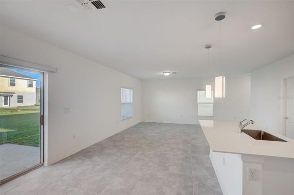 Empty room, Interior, Pendant Lights, Recessed Lighting